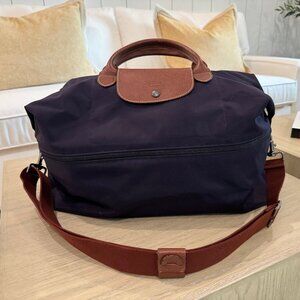 Longchamp Le Pliage Expandable Duffel Weekender in Bilberry / Purple